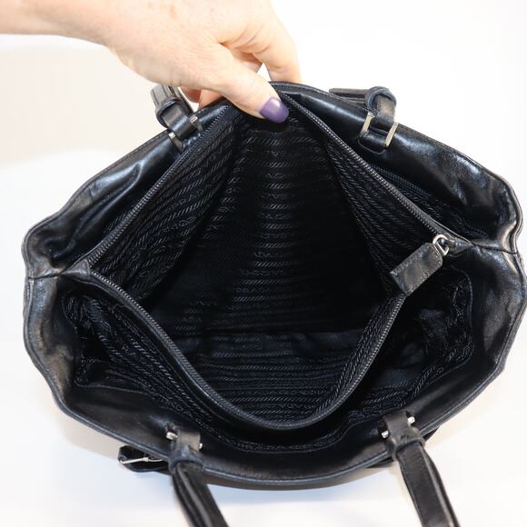 Prada Black Leather Top Handle Tote – Vintage - Picture 11 of 12